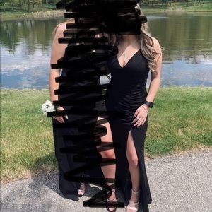 Black prom dress with slit
